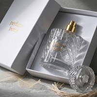 Flacon de parfum de luxe en gros, flacon de parfum 50ml 100ml cylindrique vide rechargeable avec atomiseur, impression de logo personnalisée