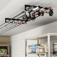 Support mural et de plafond robuste en métal pour cannes à pêche, pour moulinets spinning et baitcasting, vente directe usine