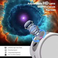 Projecteur d'étoiles LED moderne en ABS avec lentille HD, veilleuse, aide au sommeil, lecteur de musique à bruit blanc, lumière ciel étoilé pour hôtel, intensité réglable, télécommande, Avril
