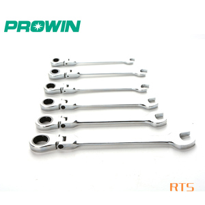 Prowin linh hoạt đầu Ratchet cờ lê thiết lập 7pcs cố định đầu, đa-spec, Chrome mạ kết hợp công cụ - Product Image 1