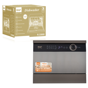 Lave-vaisselle compact RAF R.33000, 6 couverts, 1360W à <span class=keywords><strong>1610W</strong></span>, séchage, stérilisation, lavage intensif rapide ECO pour usage domestique et cuisine - Product Image 1