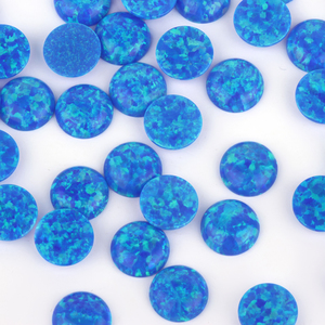 1.5mm à 8mm Azure OP05 Cabochon rond à dos plat en pierre d'opale créée en laboratoire - Product Image 1