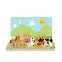 Jeu d'apprentissage Montessori de distance spatiale Puzzle 3D Scènes de ferme Artisanat pour enfants Jouets éducatifs pour enfants