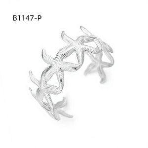 เอมี่ เอมี่ แฟชั่นกำไลข้อมือ B1147 ลายดาว 925 ชุบเงิน เครื่องประดับสตรี ของขวัญ สวมใส่ทุกวัน สไตล์โบฮีเมีย - Product Image 1