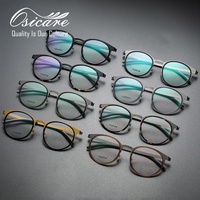 Lunettes de vue de luxe Osicare, monture optique en acétate et titane pour hommes, design rond personnalisé OEM