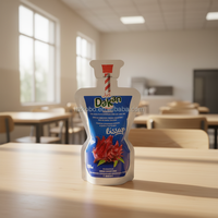 Sachets en plastique personnalisés pour boissons liquides avec paille, pour machine de remplissage de jus en aluminium, pochettes verticales à bec verseur