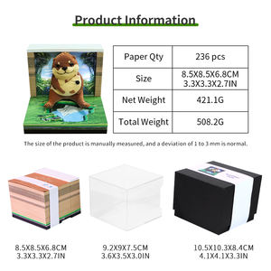 Bloc de Notas con Calendario 3D de Nutria, Escultura de Papel de Animales, Modelo 3D, Juguete de Papel con Desgarre Manual Oculto, Bloc de Notas Semanal, Calendario de Escritorio - Product Image 6