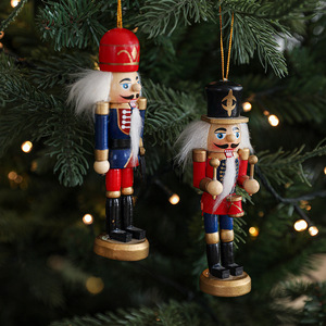 Ensemble de décorations de Noël vintage en bois, soldats casse-noisettes, poupées suspendues pour la décoration de l'arbre de Noël, pour les cadeaux de Noël - Product Image 2
