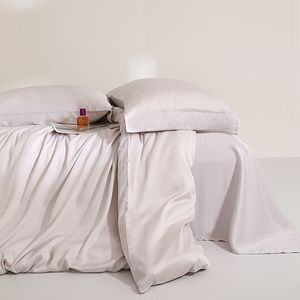 Ensemble de housse de <span class=keywords><strong>couette</strong></span> en coton 100% écologique, style moderne plié sur mesure, uni, teinture unie, 300 fils, respirant, durable, doux et confortable - Product Image 3