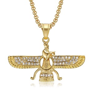 Luxe à la mode de haute qualité en acier inoxydable persan <span class=keywords><strong>zoroastrisme</strong></span> bijoux bijoux fins colliers unisexe titane acier - Product Image 3