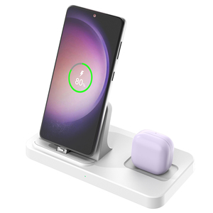Station de charge 2-en-1 pour téléphones et écouteurs avec interface Type-C, support de bureau pour Samsung uniquement, compatible iPhone 17/16/15 - Product Image 1