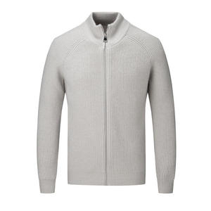 Suéteres con capucha de punto con cierre de cremallera de manga larga, cárdigan <span class=keywords><strong>para</strong></span> <span class=keywords><strong>hombre</strong></span>, tiradores de cremallera, suéteres de punto a rayas informales gruesos - Product Image 3