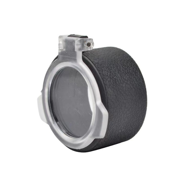 Leather Grain Transparent Flip Scope Cover Lens Dia 38-62mm Clear Lens Protection Scope Dust Cap
