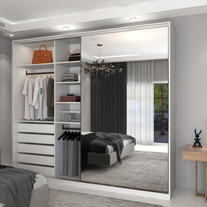 Armario de Diseño Personalizado de Lujo BALOM para Dormitorio, con Puertas de Vidrio, Empotrado, con Precio de Mayoreo - Product Image 1