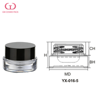 Pot à crème vide à facettes rechargeable en PETG+ABS, pour baume à lèvres, baume à sourcils, emballage cosmétique et soins de la peau, logo personnalisé, OEM