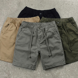 Pantaloncini <span class=keywords><strong>Bermuda</strong></span> da <span class=keywords><strong>uomo</strong></span> alla moda Casual elasticizzati in tessuto di cotone traspirante al ginocchio con motivo solido - Product Image 2