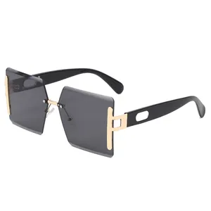 太阳镜2022奢华流行定制墨镜高品质太阳镜超大方形金属框眼镜制造