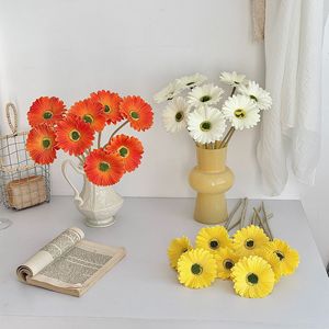 Fleurs artificielles Yasunobu Gerbera en plastique PU, branche unique, orange, jaune, blanc, rose, rouge corail, décoration pour la maison et les mariages - Product Image 2