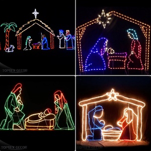 Iluminación decorativa 2D personalizada, venta de fábrica, gran luz LED navideña para exteriores, juego de luces LED con motivo de la Natividad de Jesús - Product Image 5