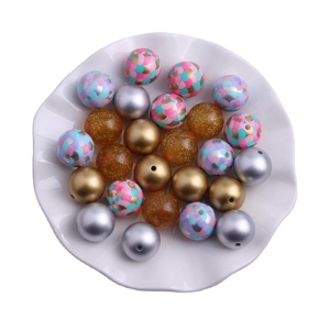 50 Stück Packung Neue Maßgefertigte Kaugummi-farbige Grobe Acrylperlen im Großhandel, Gemischtes Set für Kinder und Mädchen zur Schmuckherstellung, 20mm - Product Image 5