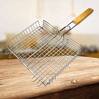 Panier de barbecue Portable avec poignée en bois, offre spéciale