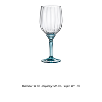 Verre à vin rouge Florian bleu 53,5 cl H 22,1 cm Ø 9,2 cm Bormioli Rocco