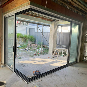 Portes coulissantes extérieures modernes à poches dissimulées Grande <span class=keywords><strong>porte</strong></span>-fenêtre double en aluminium trempé Verre caché Sécurité empilable <span class=keywords><strong>Coulissante</strong></span> - Product Image 3