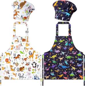 Ensemble <span class=keywords><strong>de</strong></span> tablier et chapeau <span class=keywords><strong>de</strong></span> <span class=keywords><strong>chef</strong></span> pour enfants, imperméable, réglable, unisexe, avec poche pour cuisiner et faire <span class=keywords><strong>de</strong></span> la pâtisserie - Product Image 1