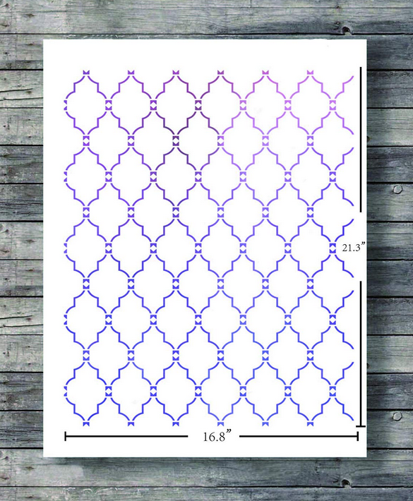 Большой Настенный трафарет в клетку (20x24 дюйма)-трафареты для марокканской плитки-Многоразовые Настенные трафареты для домашнего декора