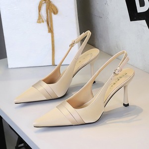 Scarpe da Sposa da Donna con Tacco a Spillo in Raso a Punta, Modello Scavato con Cinturino Posteriore, Tacco Sottile, Fantasia a Righe, Chiusura Slip-On, Estive - Product Image 4