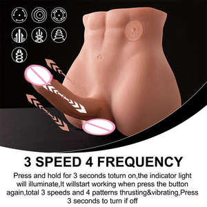 Dildo vibrant automatique réaliste unisexe, poupée torse masculin musclé pour stimulation anale et masturbation du pénis - Product Image 2