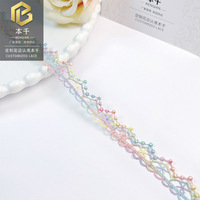 LEIXUSI 1cm Dentelle festonnée couleur macaron, Mini-bande de dentelle colorée pour vêtements pour enfants et fournitures de bricolage faites à la main en gros
