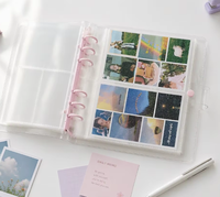 Protège-cahier/album photo en PVC souple transparent avec reliure spirale et anneaux ronds – Idéal comme cadeau