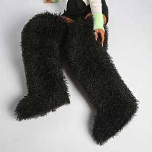 Stivali Alti da Donna in Finta Pelliccia Mongola 72CM, Caldi per l'Inverno <span class=keywords><strong>con</strong></span> Interno in Pelliccia - Product Image 1