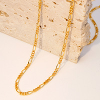 GP Au750 18k Véritable Or Chaînes Figaro en Vrac Authentique 18K Massif Or Pur en Rouleau Chaînes de Bijoux Permanents Non Finies Vente en Gros