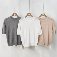 Pulls en cachemire de haute qualité pour femmes, manches trois quarts, style business décontracté, col rond, tenues printemps-été