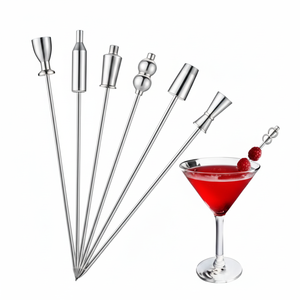 Juego de púas de Oliva de Metal duradero, pinchos reutilizables de acero inoxidable, barra elegante, herramientas de fiesta de cocina - Product Image 1
