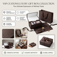 Ensemble d'emballages de luxe sur mesure pour soins de la peau, couleur marron, avec fermeture magnétique, boîte rigide pliable et sac