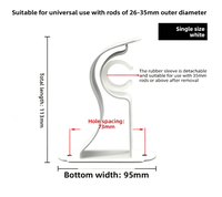 Support de tringle à rideau extra-épais pour tringle simple, fixation murale supérieure, accessoire pour tringle à rideau