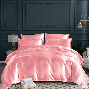 Juego de Ropa de Cama de Tres Piezas de Poliéster de Tejido Liso de Color Sólido con Sábana Plana, Funda de Edredón y Fundas de Almohada para Europeo - Product Image 5