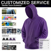 ELYRADIA Custom Craft 100% Cotton Terry Jacket Enzyme Wash DTG Print Cropped Boxy Fit Hoodie