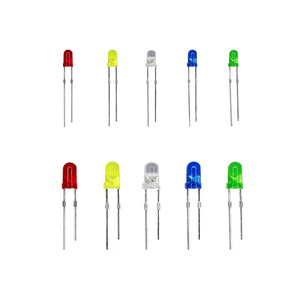 กล่องตัวอย่างหลอดไฟ LED ขนาด 3 มม. 5 มม. สีแดง เหลือง น้ำเงิน เขียว ขาว จำนวน 20 ชิ้นต่อสี แบบเจาะรู - Product Image 4