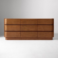 Commode de Luxe Moderne en Bois Massif, 9 Tiroirs, Couleur Personnalisable, Meuble de Chambre