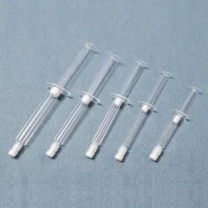 Jeringa cosmética de 1ml, 2ml, 3ml, 10 ML, 5 ML, jeringas Luer Lock de plástico desechable azul transparente para embalaje de suero de aceite cosmético