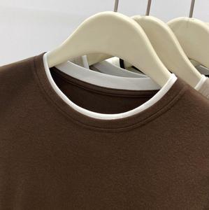 Camiseta Térmica de Manga Larga con <span class=keywords><strong>Cuello</strong></span> <span class=keywords><strong>Redondo</strong></span> para Mujer, Prenda Interior, Diseño de Bloques de Color, Estilo Otoño Invierno, Terciopelo - Product Image 3