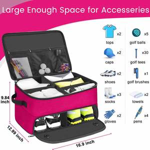 Golf <b>Trunk</b> Organizer - 3 Layers Locker <b>Storage</b> Bag With Separate Compartment for 2 Pair Shoes, Car Locker Efficient <b>Storage</b> - Product Image 3