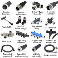 Conector Multipolar Marino NMEA 2000 de 6 Vías y 5 Pines, Divisor M12 6T, Impermeable IP67, Conector de Panel, Conversor, Cable NMEA2000