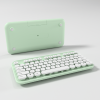 Clavier rond de haute qualité 77 touches sans fil BT 2.4G rétro pour ordinateur portable et interface USB