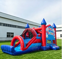 Château gonflable commercial avec toboggan, combo gonflable en PVC, toboggan gonflable, structure gonflable pour enfants, location pour fête d'anniversaire