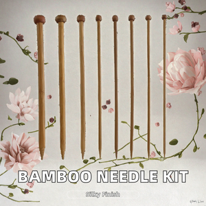 ชุดเข็มถักไม้ไผ่ยาว 36 ซม. แบบปลายแหลมตรง หนา 1 มม. สำหรับถักเสื้อสเวตเตอร์ ขายส่ง - Product Image 2